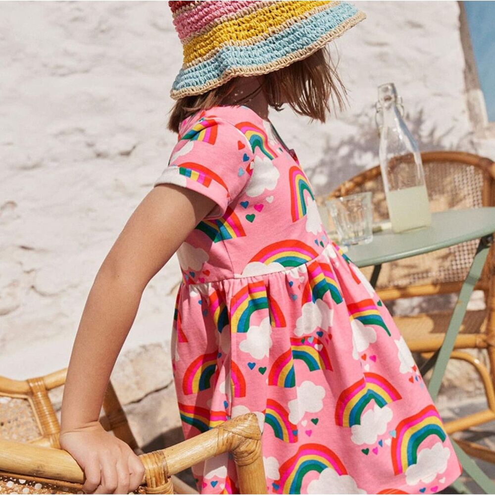 Cotton rainbow dress size 3T